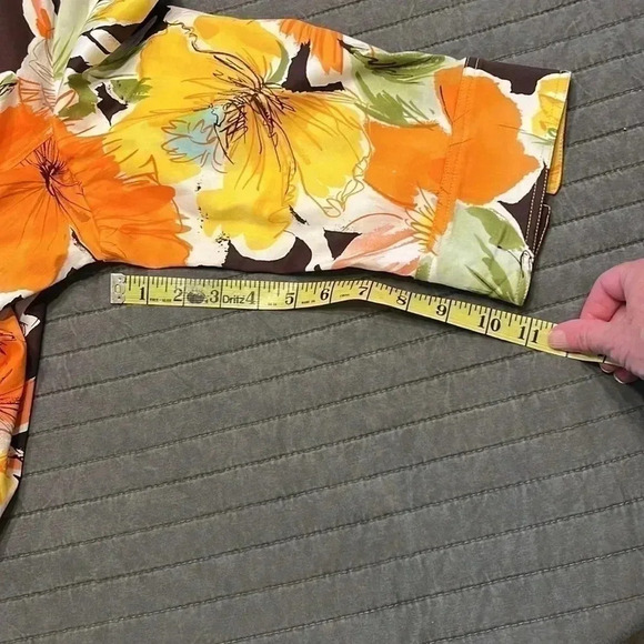 Coldwater Creek Women's Floral Orange Yellow Jacket Size L - Picture 6 of 10